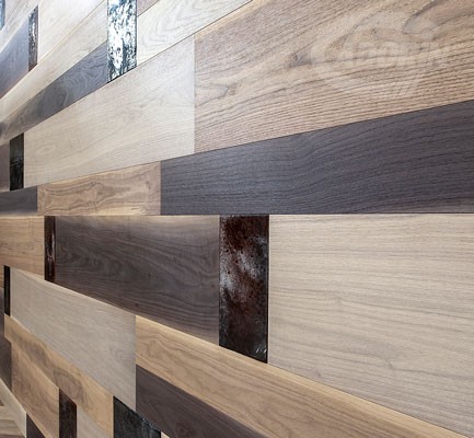 Mixed Material Wall Coverings Wood And Cotto Cadorin