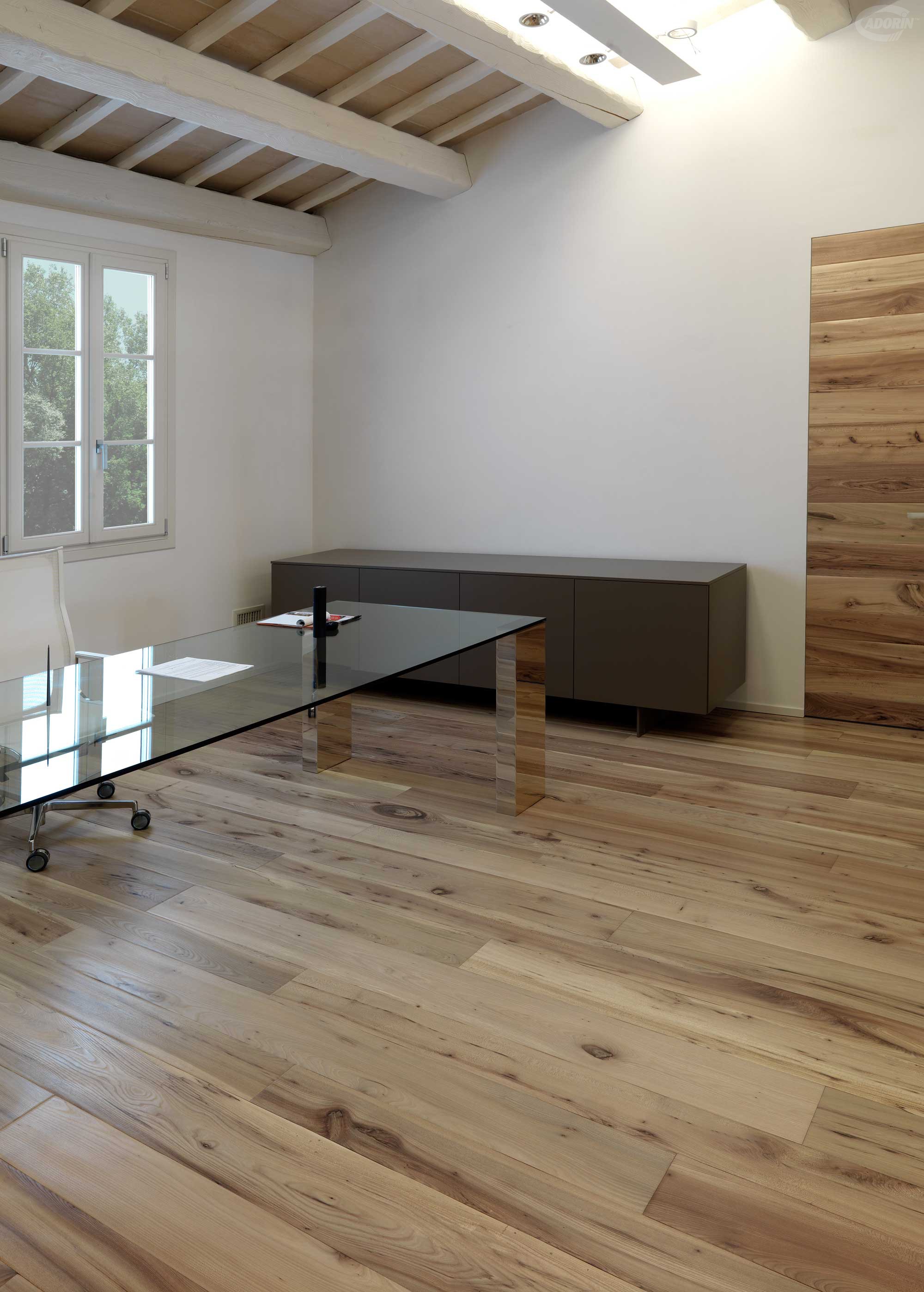 Handplaned and Rounded Casera Elm parquet wood flooring