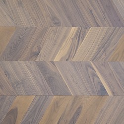 Chevron 60° parquet floor - American Walnut rough effect - 