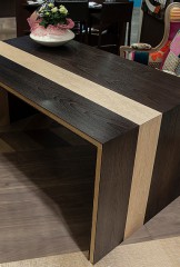 Brown desk with Cortec oak inserts - 
