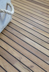 Teak Burma yacht planks with Wenge stripes inserts  - Raw effect