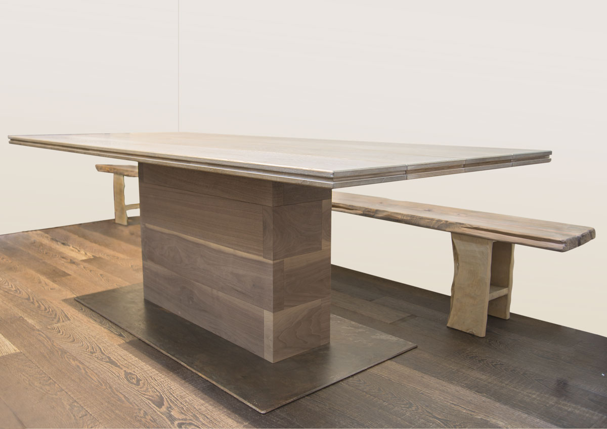 Oak Planks table with bench